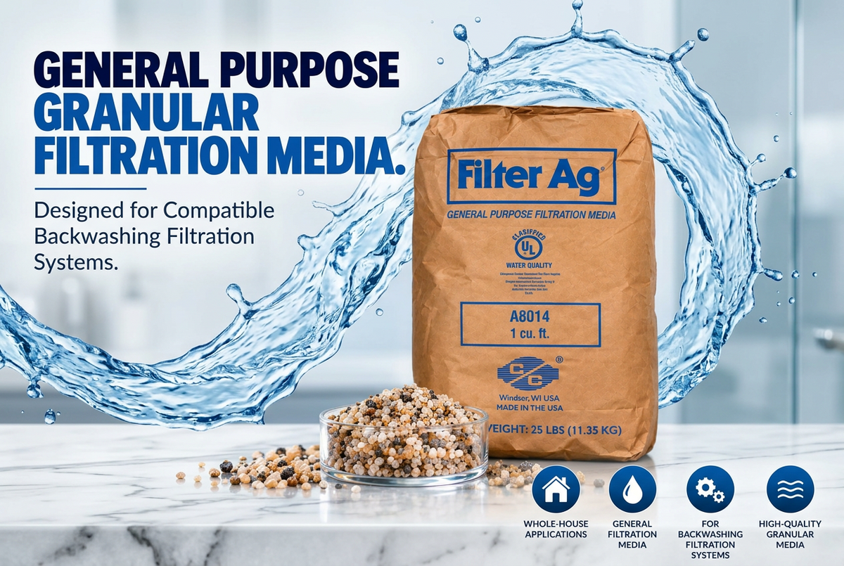 Filter-Ag Water Filtration Media – 1 Cubic Foot (25 LB Bag) | General Purpose Sediment Filtration