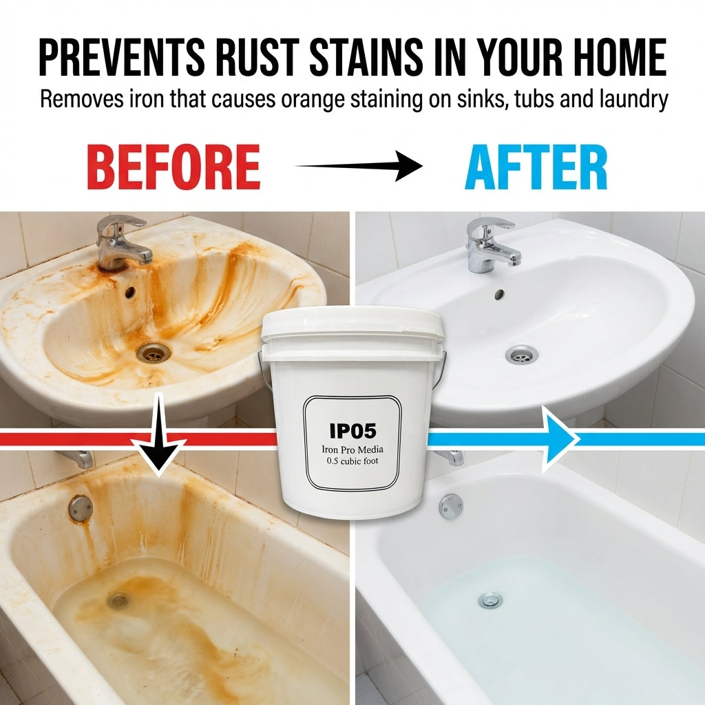 The Pipe Box IP05 Iron Pro Media Blend – Whole House Iron Removal Filter Media | Removes Iron, Manganese & Sulfur Odor | Professional Water Treatment Media