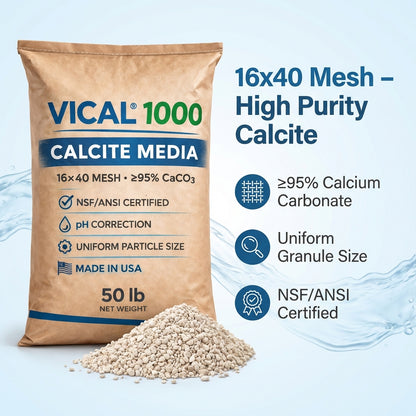 VICAL® 1000 Calcite Media – 16x40 Mesh – NSF 60 – 50 lb