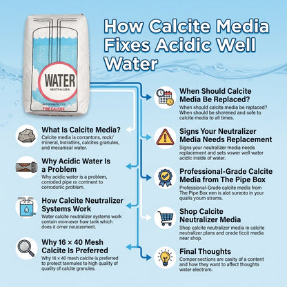 THE PIPE BOX 1000 – Calcite Filter Media 16×40 Mesh | Calcium Carbonate for Well Water pH Neutralization & Acid Neutralizer Systems