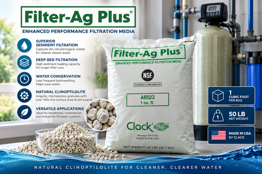 Clack Filter-Ag Plus Water Filtration Media – 1 Cubic Foot (50 LB Bag) | Enhanced Performance Sediment Filtration