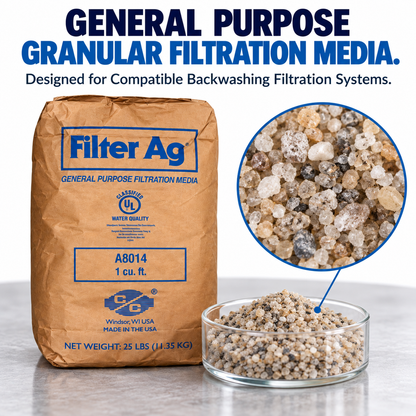 Filter-Ag Water Filtration Media – 1 Cubic Foot (25 LB Bag) | General Purpose Sediment Filtration