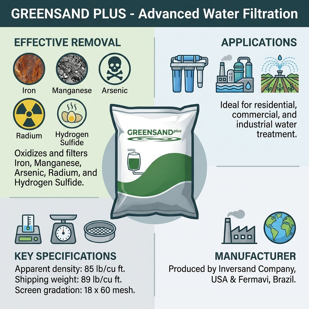 THE PIPE BOX 7000 — Greensand Plus Filter Media | 0.52 Cu. Ft. | Iron, Manganese & Hydrogen Sulfide Treatment
