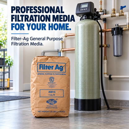 Filter-Ag Water Filtration Media – 1 Cubic Foot (25 LB Bag) | General Purpose Sediment Filtration