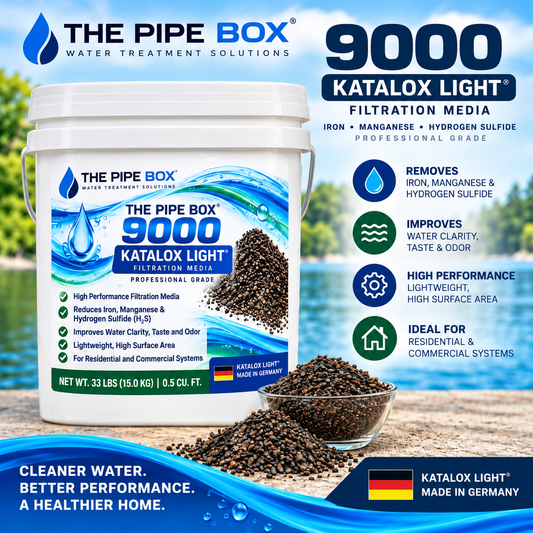 THE PIPE BOX 9000 — Katalox Light Filtration Media | Iron, Manganese & Hydrogen Sulfide Treatment