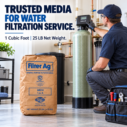 Filter-Ag Water Filtration Media – 1 Cubic Foot (25 LB Bag) | General Purpose Sediment Filtration